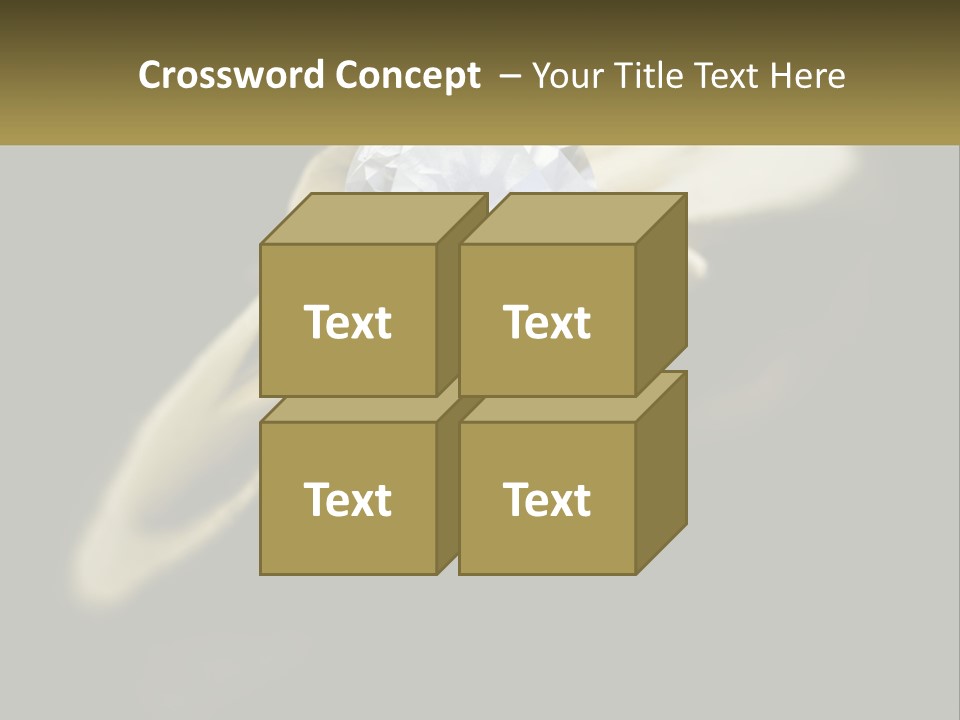 A Gold Ring With A White Diamond On It PowerPoint Template