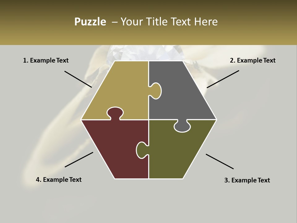 A Gold Ring With A White Diamond On It PowerPoint Template