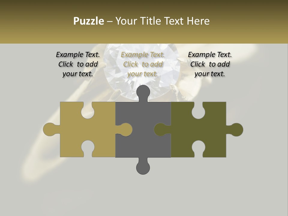 A Gold Ring With A White Diamond On It PowerPoint Template