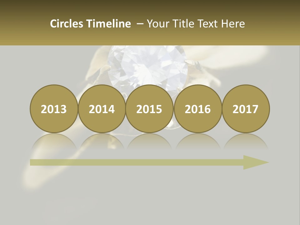 A Gold Ring With A White Diamond On It PowerPoint Template