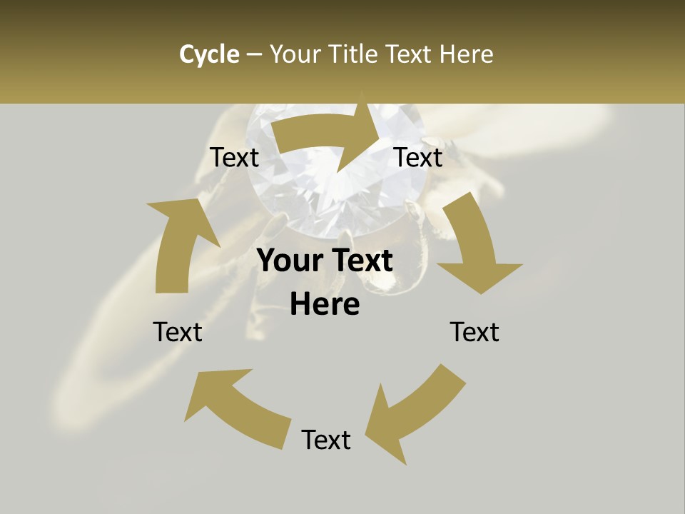 A Gold Ring With A White Diamond On It PowerPoint Template
