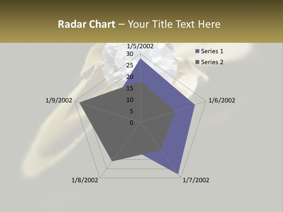 A Gold Ring With A White Diamond On It PowerPoint Template