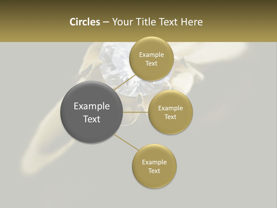 A Gold Ring With A White Diamond On It PowerPoint Template