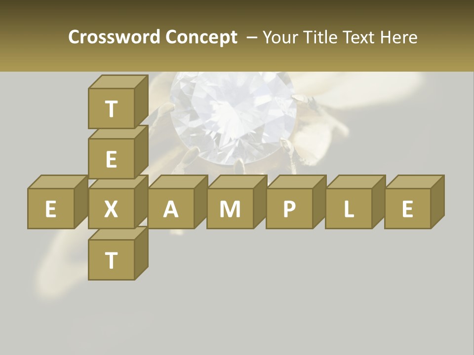 A Gold Ring With A White Diamond On It PowerPoint Template
