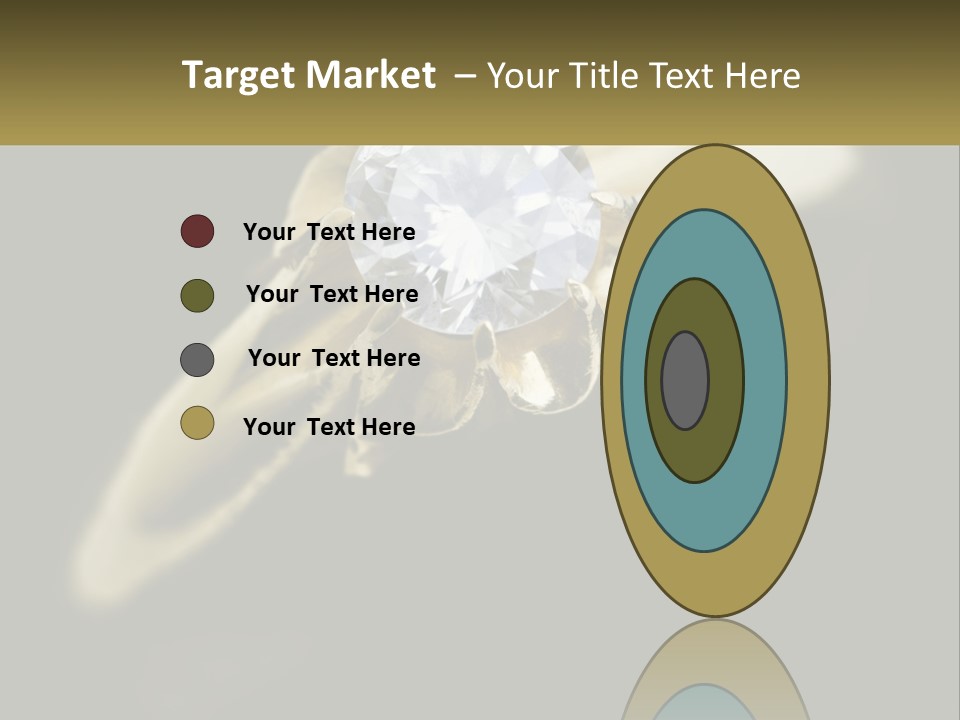 A Gold Ring With A White Diamond On It PowerPoint Template