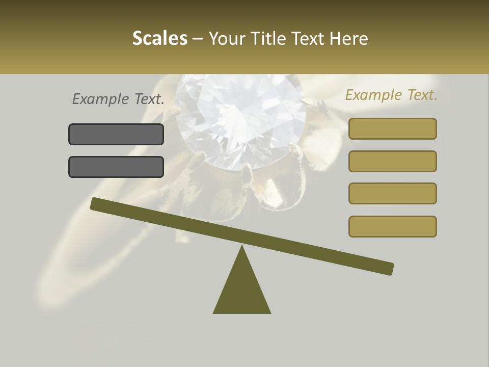 A Gold Ring With A White Diamond On It PowerPoint Template