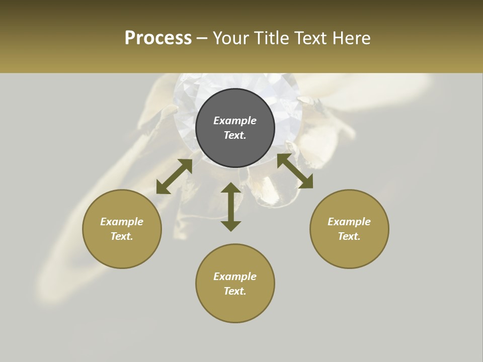 A Gold Ring With A White Diamond On It PowerPoint Template
