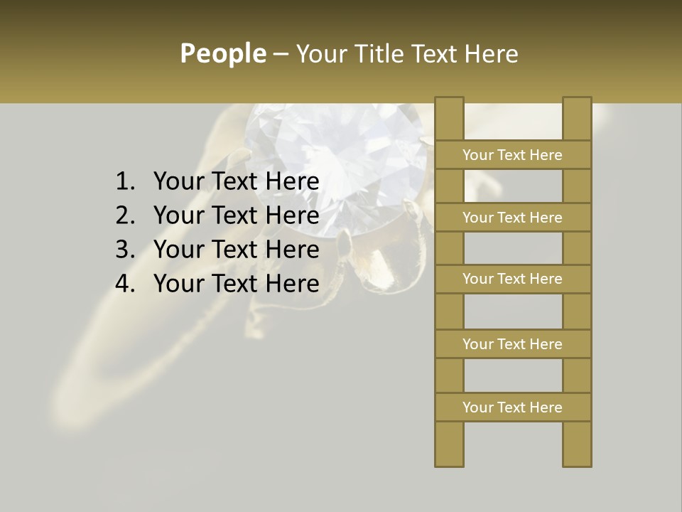 A Gold Ring With A White Diamond On It PowerPoint Template