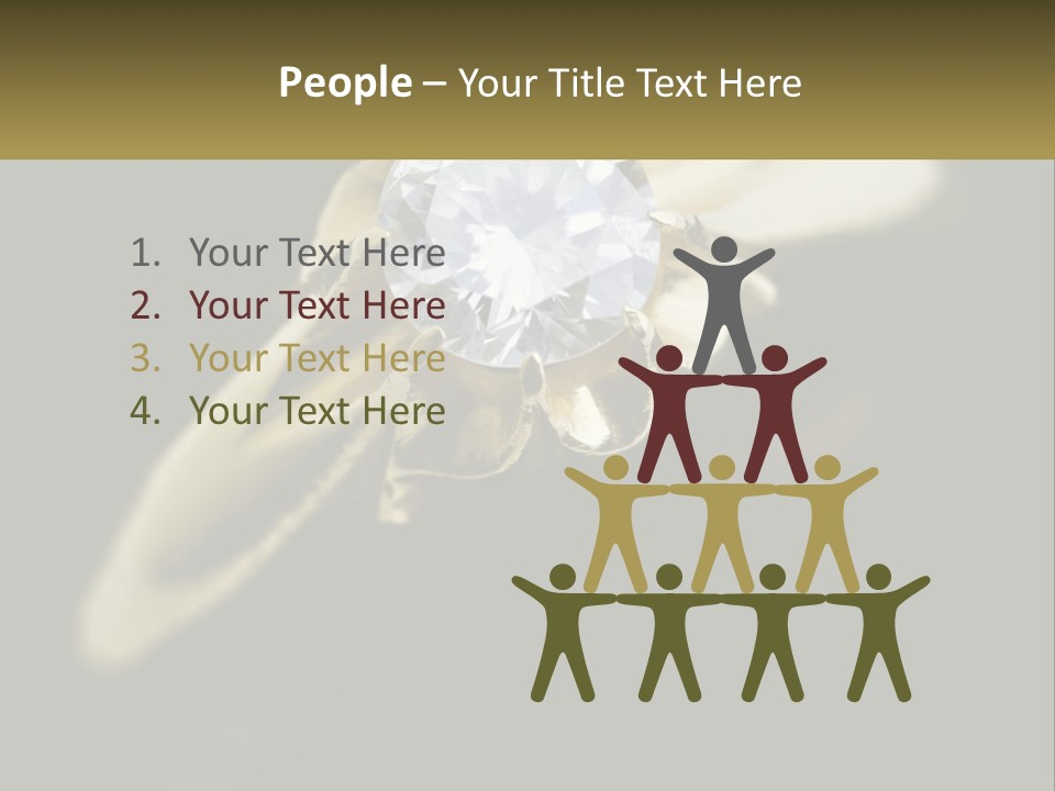 A Gold Ring With A White Diamond On It PowerPoint Template