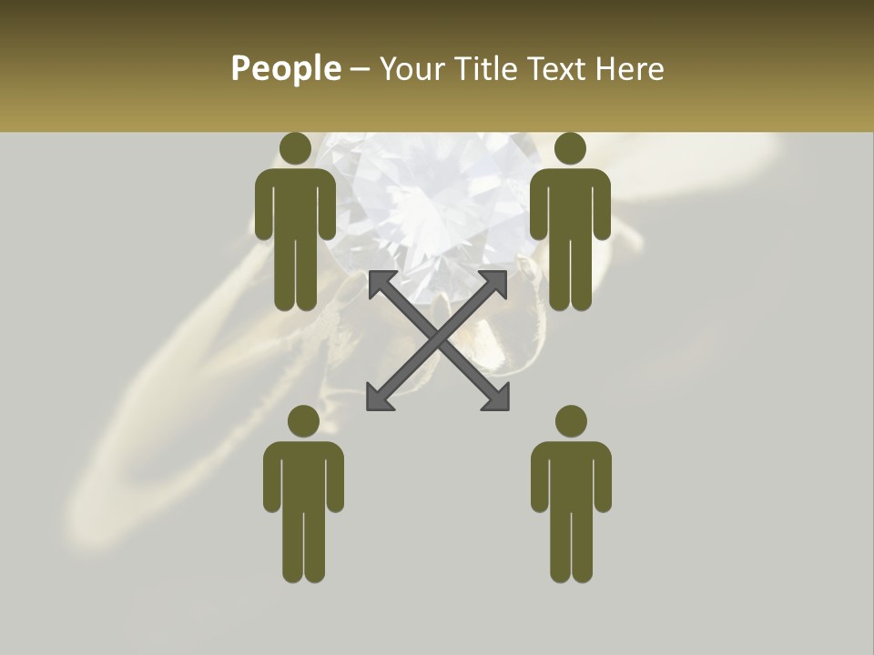 A Gold Ring With A White Diamond On It PowerPoint Template