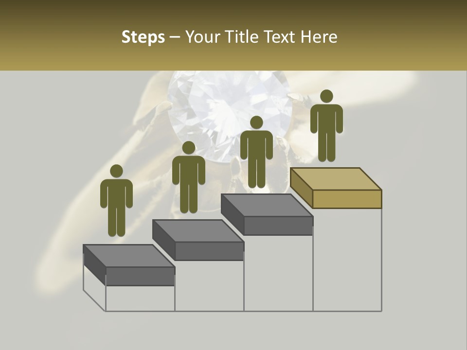 A Gold Ring With A White Diamond On It PowerPoint Template