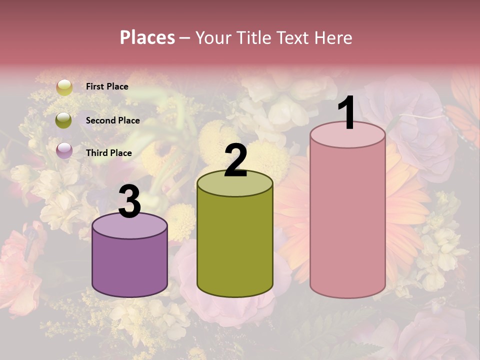 A Bouquet Of Flowers With A Butterfly On Top Of It PowerPoint Template