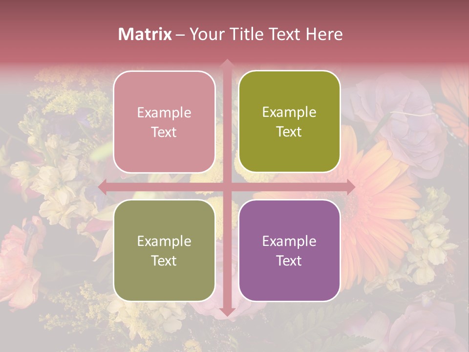 A Bouquet Of Flowers With A Butterfly On Top Of It PowerPoint Template