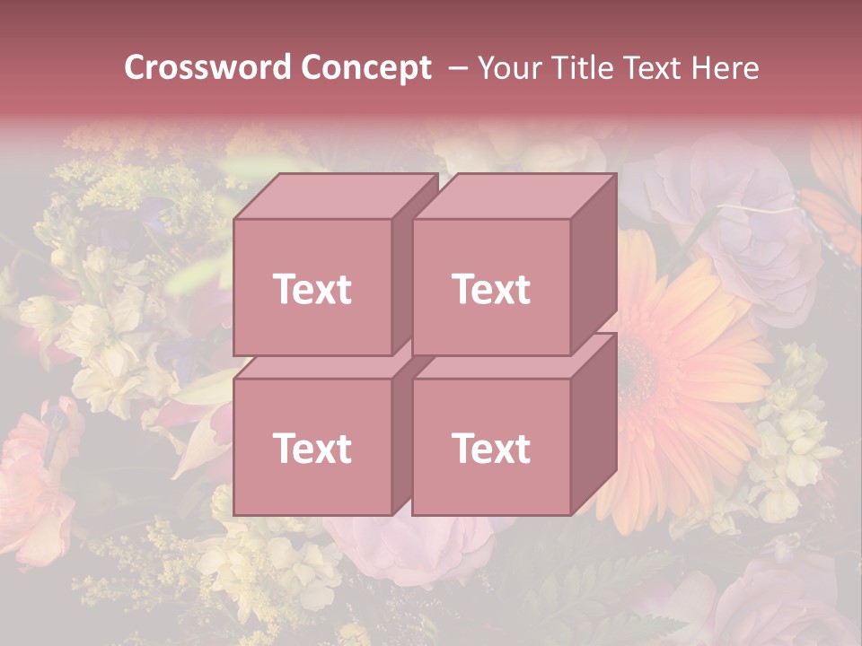 A Bouquet Of Flowers With A Butterfly On Top Of It PowerPoint Template