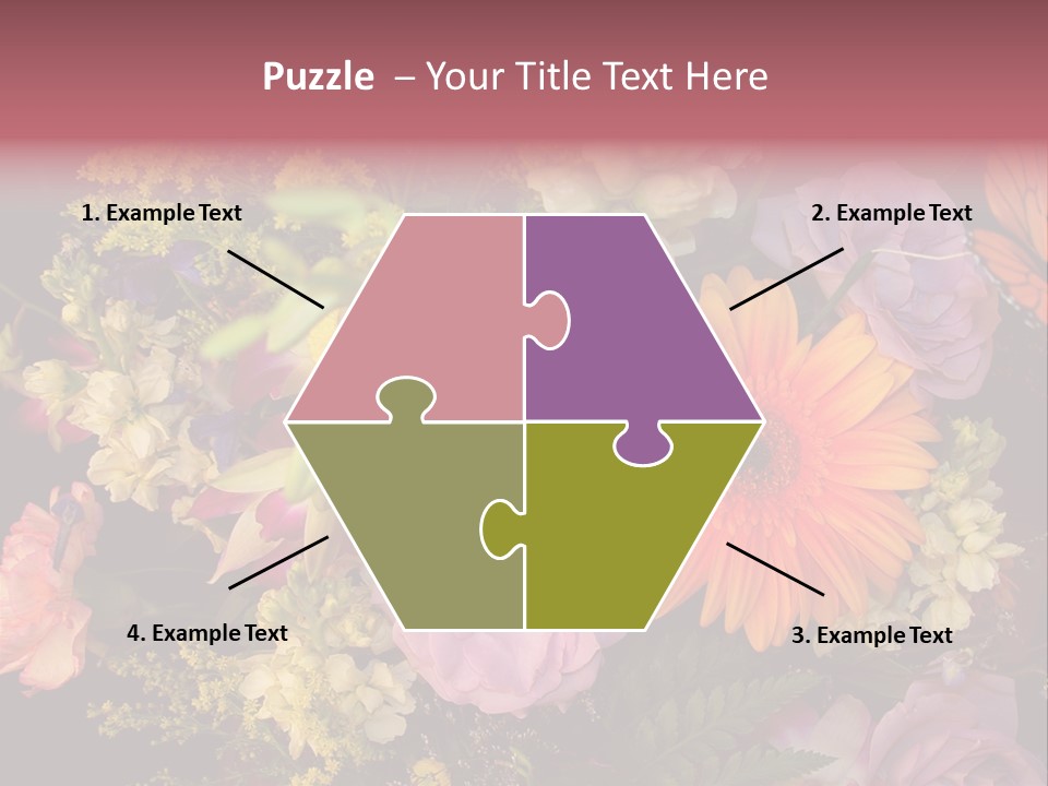 A Bouquet Of Flowers With A Butterfly On Top Of It PowerPoint Template