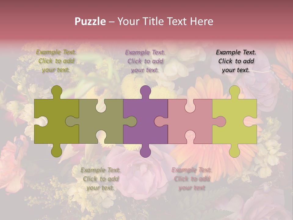 A Bouquet Of Flowers With A Butterfly On Top Of It PowerPoint Template