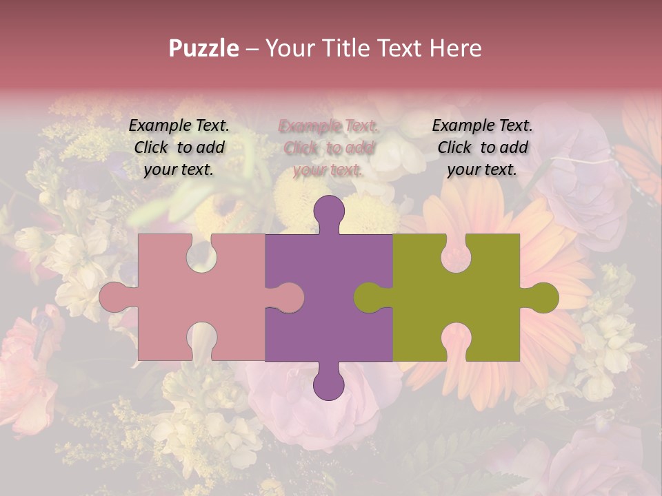 A Bouquet Of Flowers With A Butterfly On Top Of It PowerPoint Template