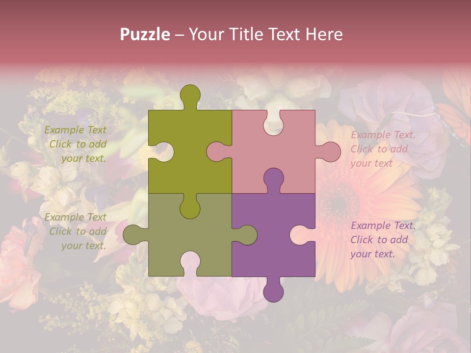 A Bouquet Of Flowers With A Butterfly On Top Of It PowerPoint Template