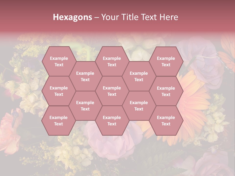 A Bouquet Of Flowers With A Butterfly On Top Of It PowerPoint Template