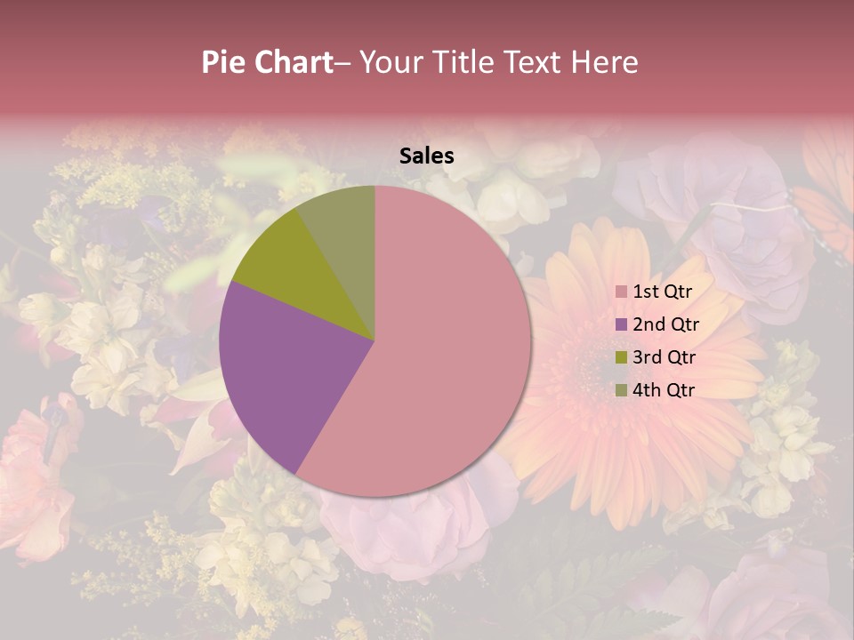 A Bouquet Of Flowers With A Butterfly On Top Of It PowerPoint Template