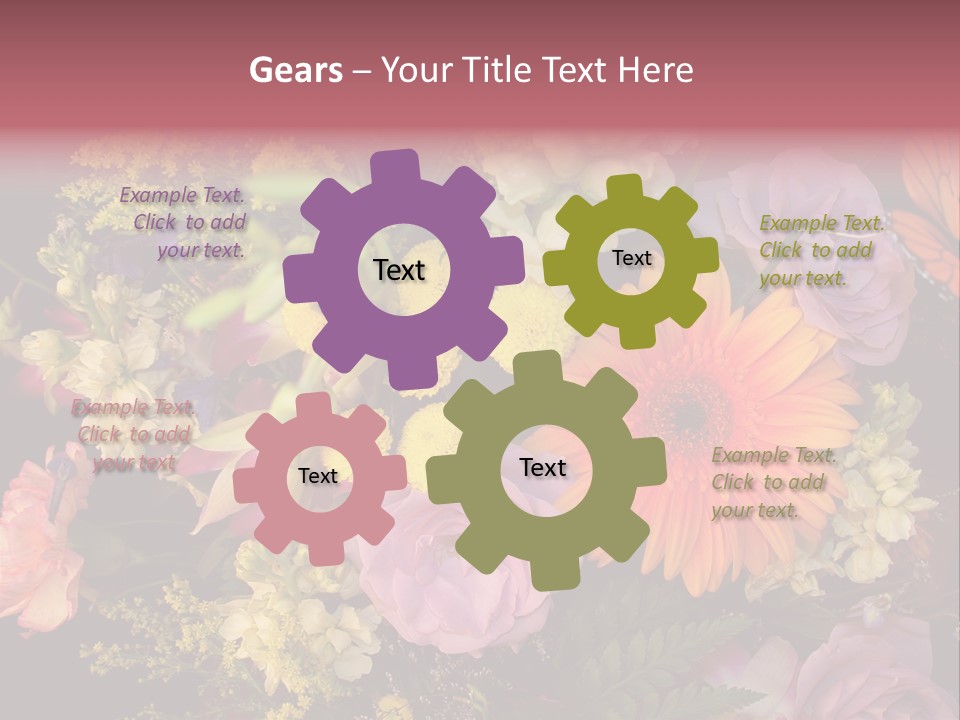 A Bouquet Of Flowers With A Butterfly On Top Of It PowerPoint Template