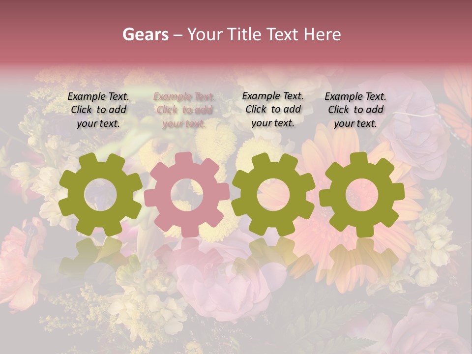 A Bouquet Of Flowers With A Butterfly On Top Of It PowerPoint Template