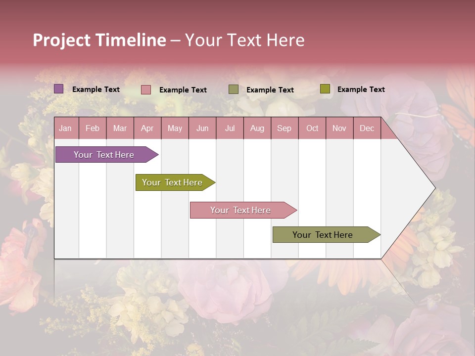 A Bouquet Of Flowers With A Butterfly On Top Of It PowerPoint Template