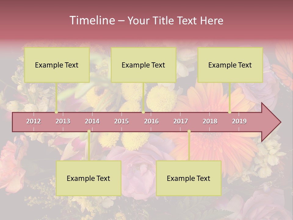 A Bouquet Of Flowers With A Butterfly On Top Of It PowerPoint Template