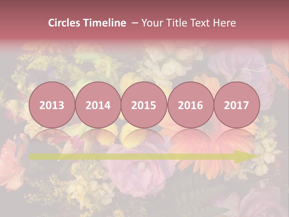 A Bouquet Of Flowers With A Butterfly On Top Of It PowerPoint Template