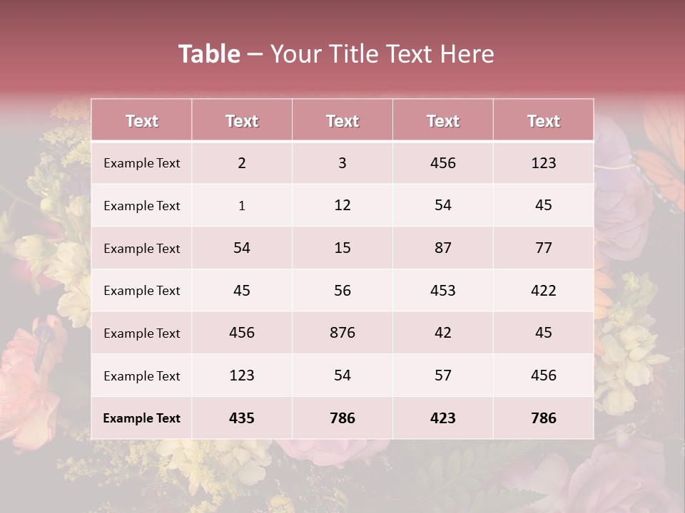 A Bouquet Of Flowers With A Butterfly On Top Of It PowerPoint Template