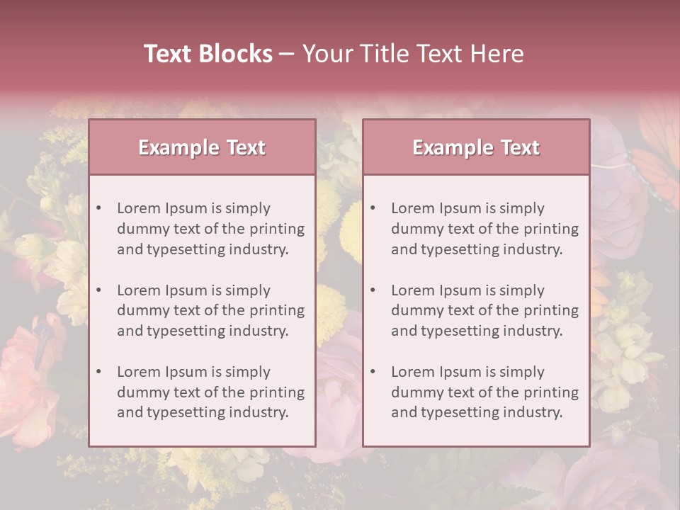 A Bouquet Of Flowers With A Butterfly On Top Of It PowerPoint Template
