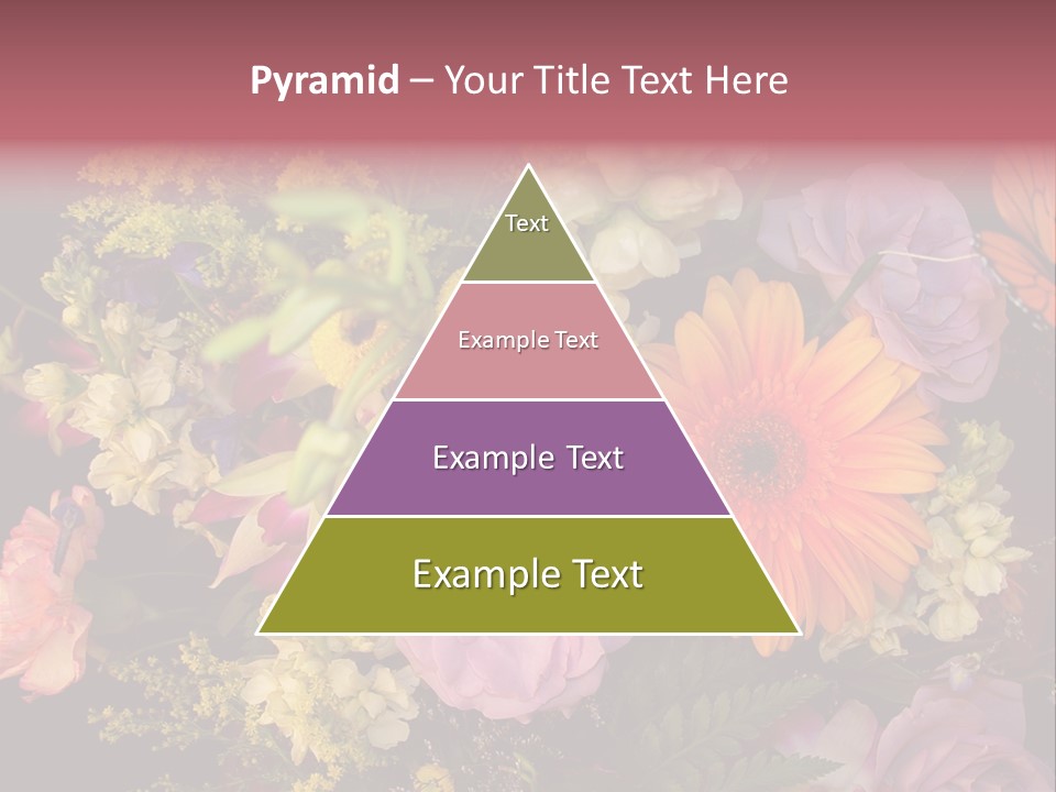 A Bouquet Of Flowers With A Butterfly On Top Of It PowerPoint Template