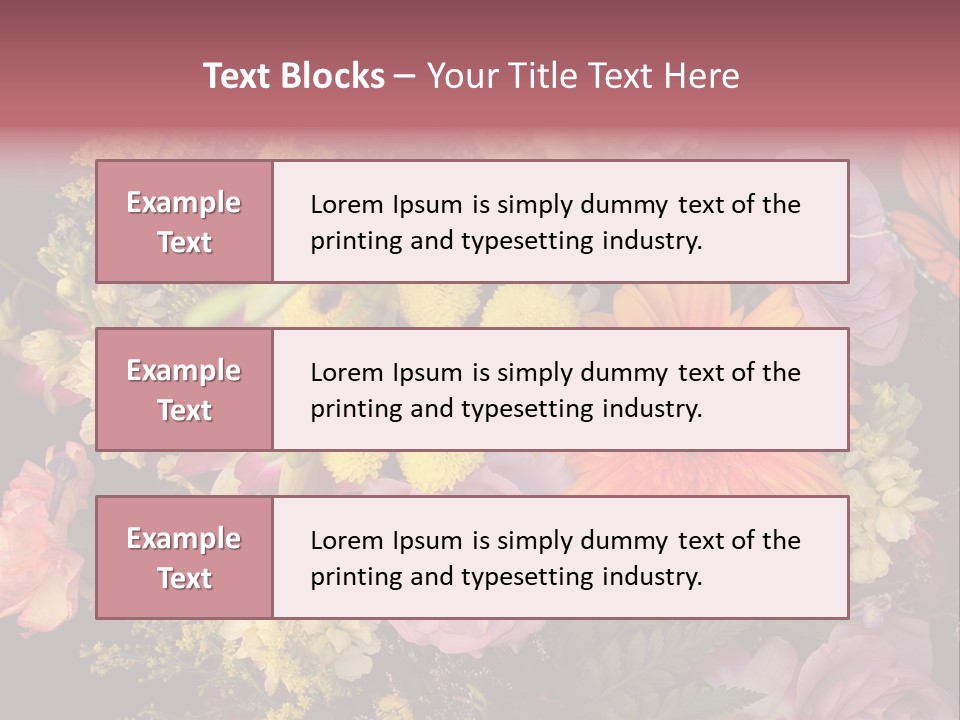 A Bouquet Of Flowers With A Butterfly On Top Of It PowerPoint Template