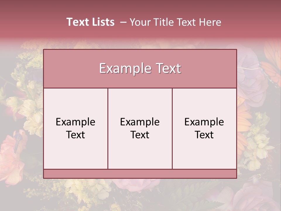 A Bouquet Of Flowers With A Butterfly On Top Of It PowerPoint Template
