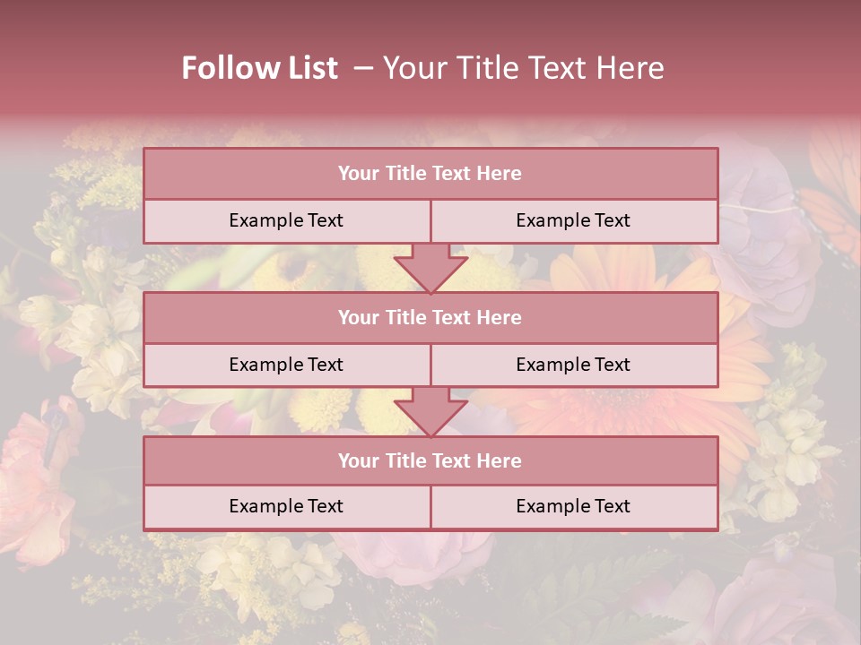 A Bouquet Of Flowers With A Butterfly On Top Of It PowerPoint Template