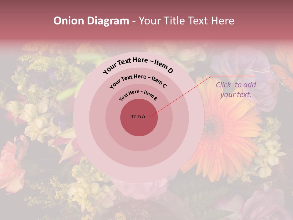 A Bouquet Of Flowers With A Butterfly On Top Of It PowerPoint Template