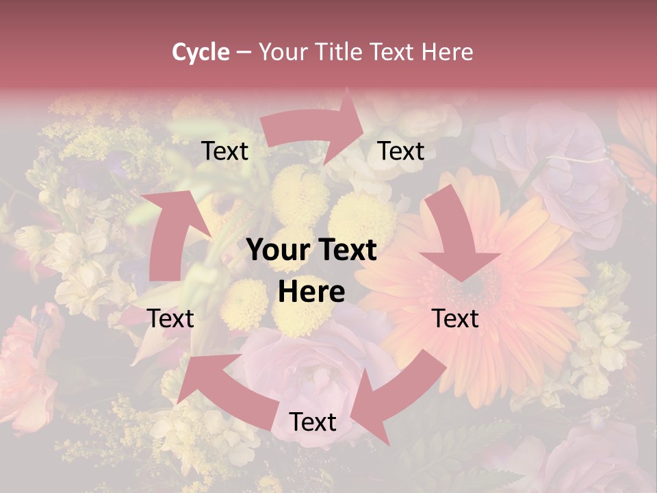 A Bouquet Of Flowers With A Butterfly On Top Of It PowerPoint Template
