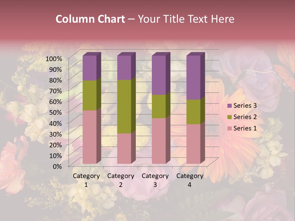 A Bouquet Of Flowers With A Butterfly On Top Of It PowerPoint Template