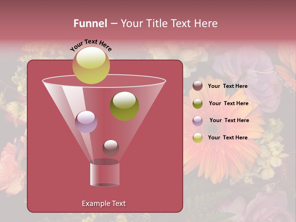 A Bouquet Of Flowers With A Butterfly On Top Of It PowerPoint Template