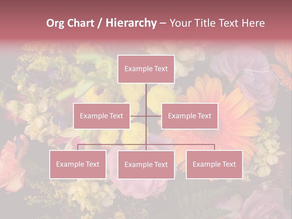 A Bouquet Of Flowers With A Butterfly On Top Of It PowerPoint Template