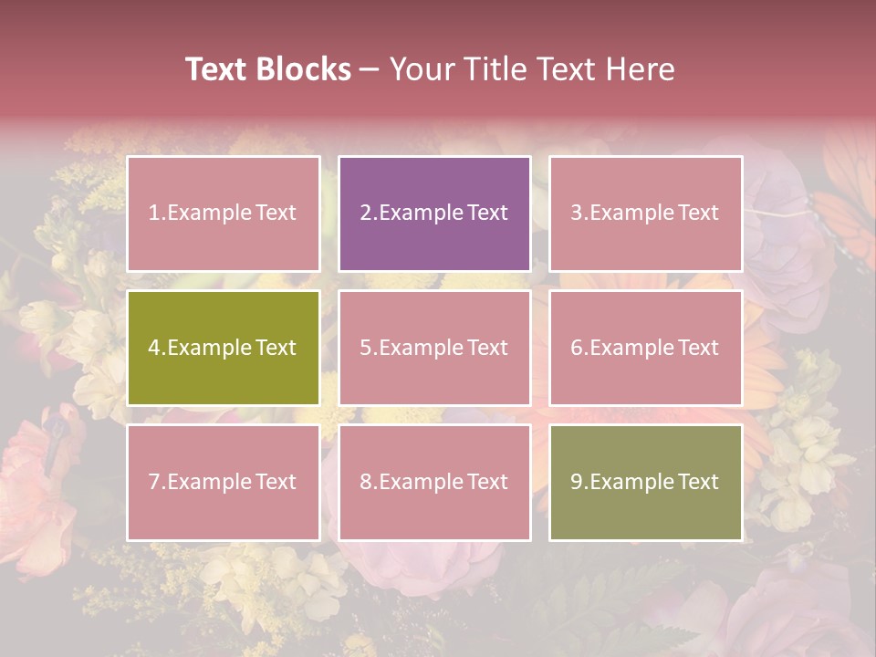 A Bouquet Of Flowers With A Butterfly On Top Of It PowerPoint Template