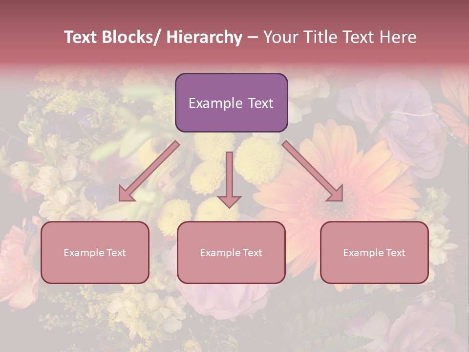 A Bouquet Of Flowers With A Butterfly On Top Of It PowerPoint Template