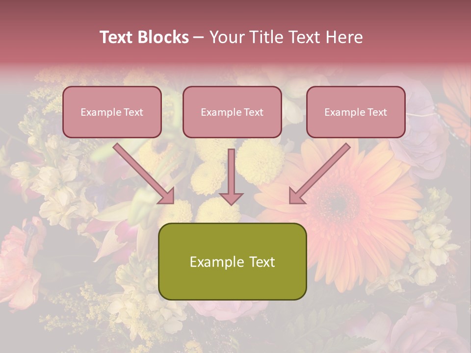 A Bouquet Of Flowers With A Butterfly On Top Of It PowerPoint Template