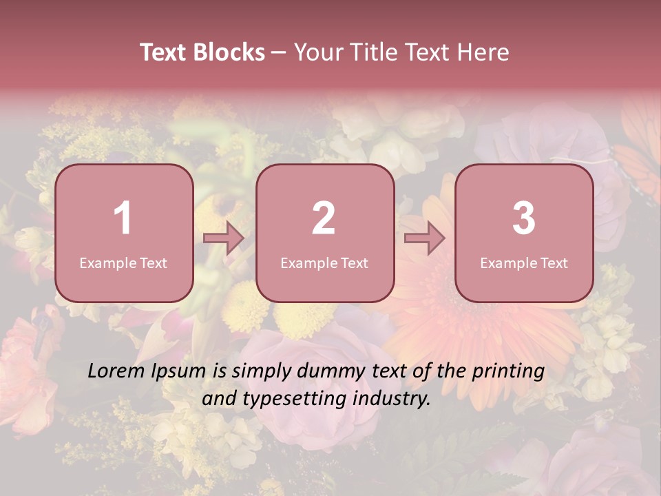 A Bouquet Of Flowers With A Butterfly On Top Of It PowerPoint Template