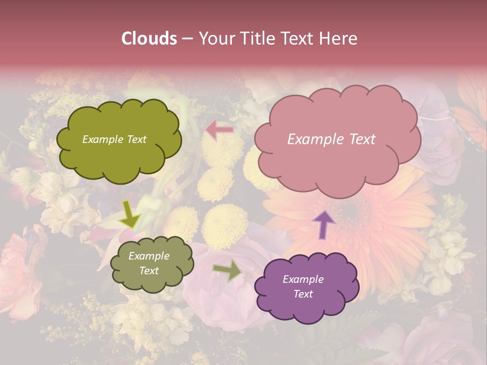 A Bouquet Of Flowers With A Butterfly On Top Of It PowerPoint Template