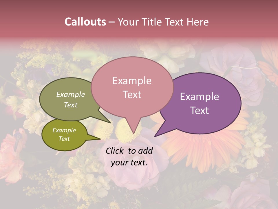 A Bouquet Of Flowers With A Butterfly On Top Of It PowerPoint Template