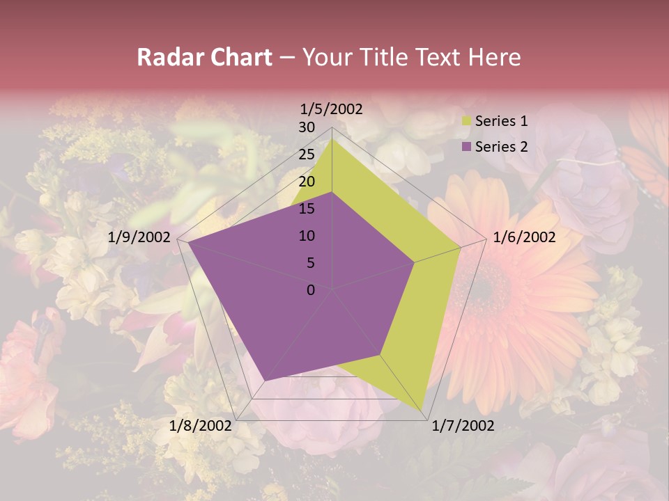 A Bouquet Of Flowers With A Butterfly On Top Of It PowerPoint Template