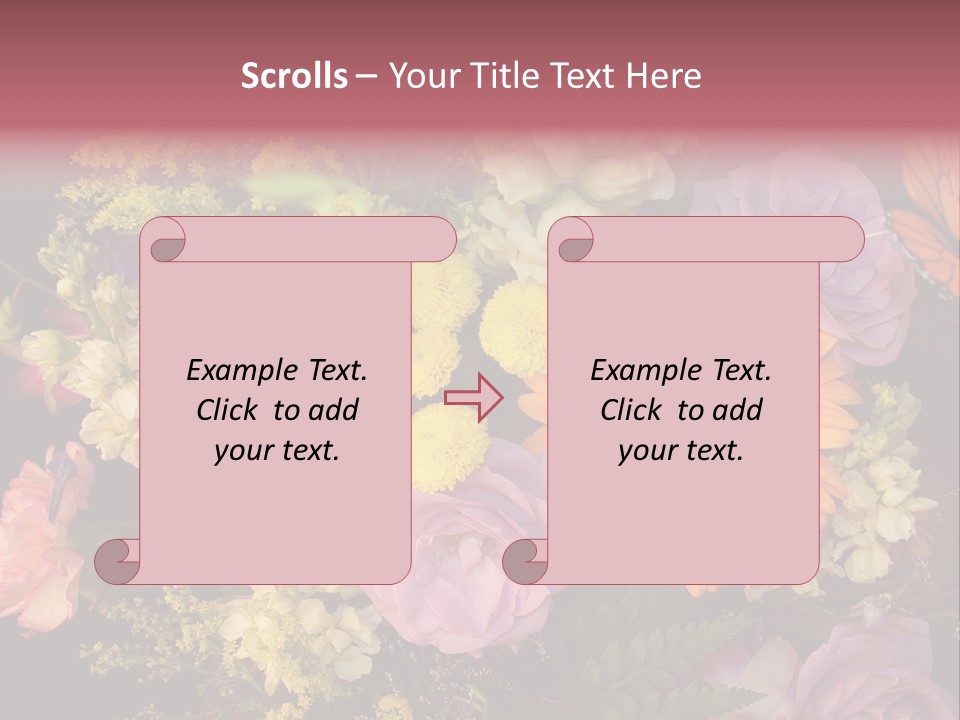 A Bouquet Of Flowers With A Butterfly On Top Of It PowerPoint Template