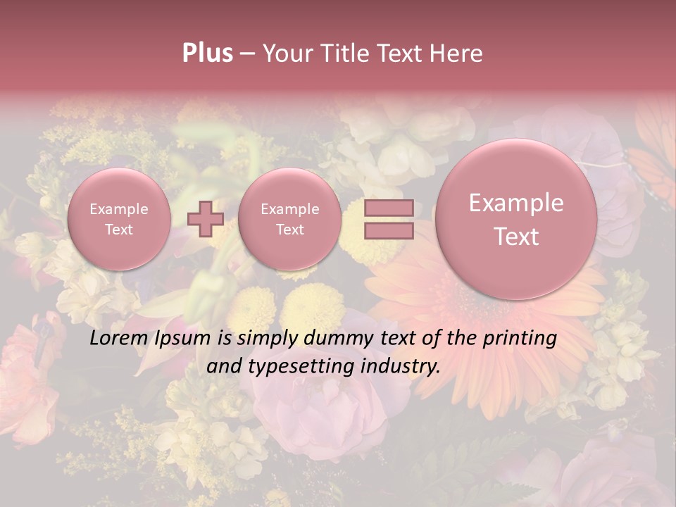 A Bouquet Of Flowers With A Butterfly On Top Of It PowerPoint Template