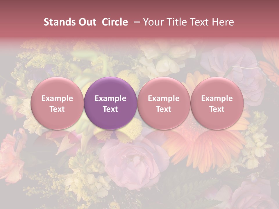 A Bouquet Of Flowers With A Butterfly On Top Of It PowerPoint Template